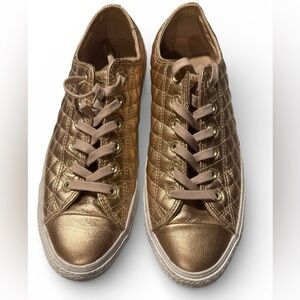 Converse All Stars Elegant Gold Quilted Women's Sneakers Size 10